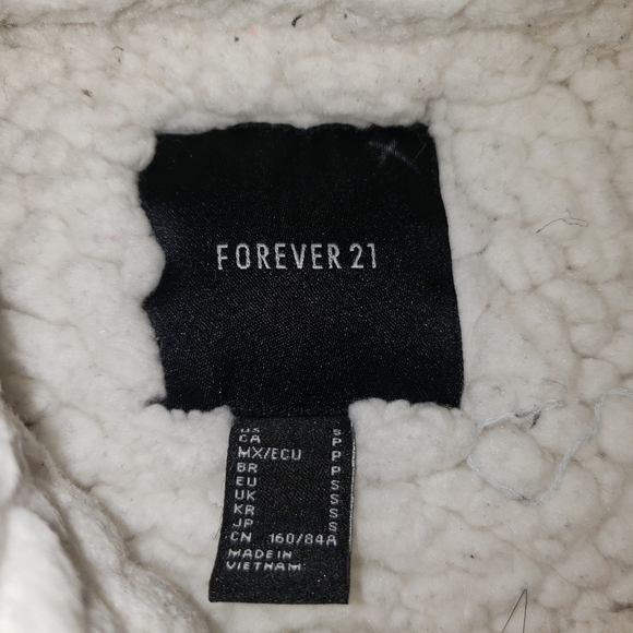 Forever 21 Lavender Purple Sherpa Jacket High Collar w/Pockets Size S H1 - Picture 4 of 7